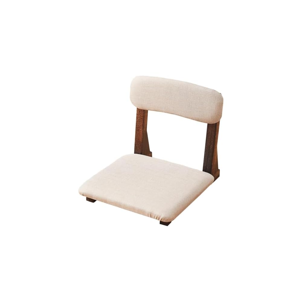 Japanese Floor Chair Solid Wood Meditation Chair with Back Support, Japanese Style Floor Seating Tatami Floor Seats with Cushion for Coffee Table, Low Tea Table，Living Room, Bedroom, Bay Window