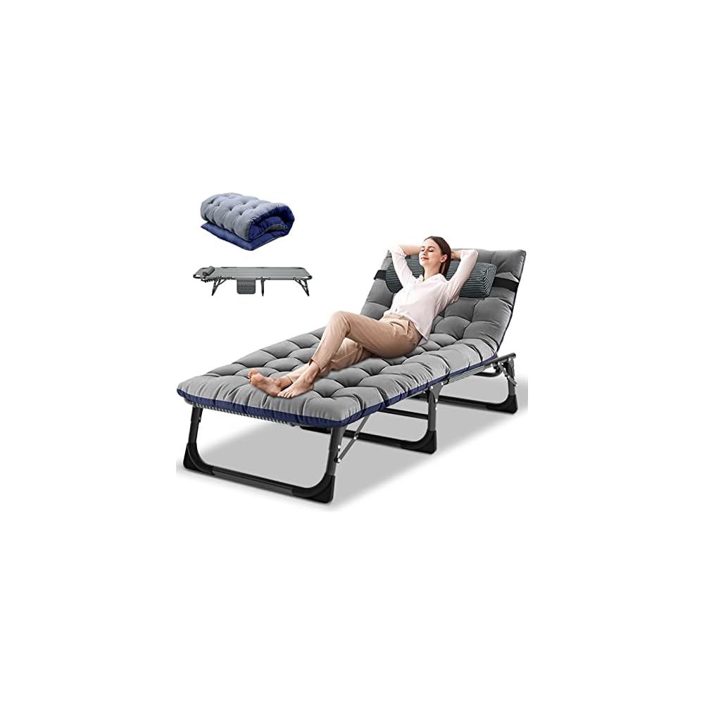 DoCred Chaise Lounge Chair, 5-Position Folding Outdoor Lounge Chair