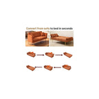 70" Futon Sofa Bed,Teddy Fleece Fabric Couch Bed (Orange)