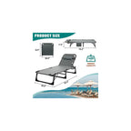 DoCred Chaise Lounge Chair, 5-Position Folding Outdoor Lounge Chair