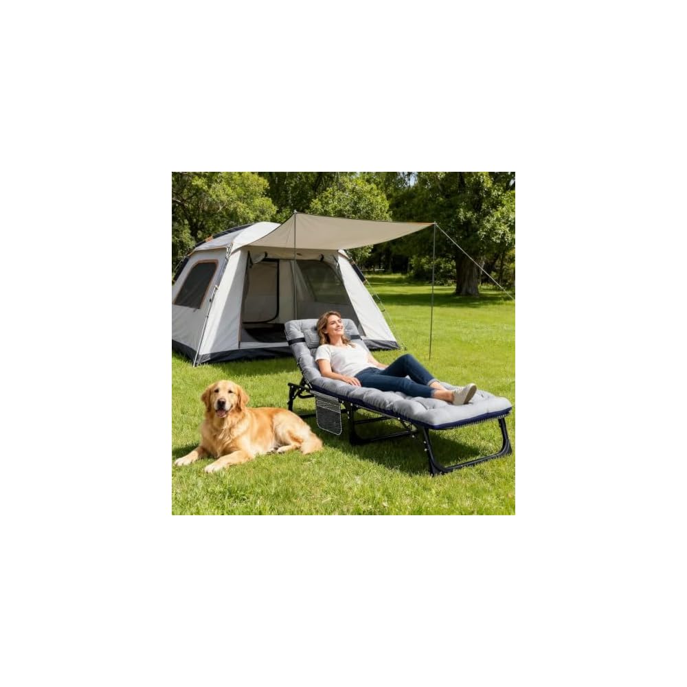 DoCred Chaise Lounge Chair, 5-Position Folding Outdoor Lounge Chair