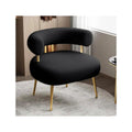 Generic Round Upholstered Barrel Arm Chair for Small Spaces, Fluffy Side Corner Sofa Chair for Living Room, Bedroom, Vanity, Office Sofa (Black)