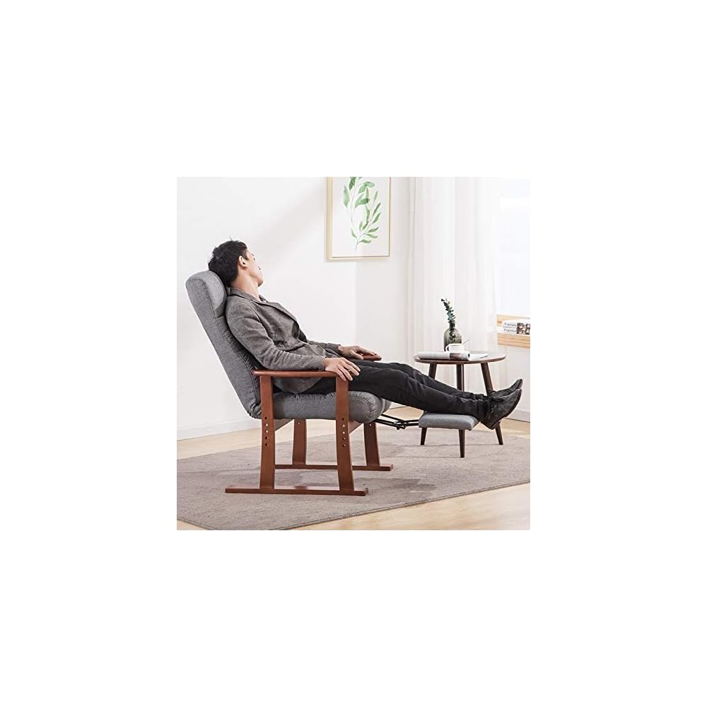 Office Chair Modern Living Room Chair Fabric Upholstered Furniture Lounge Reclining Armchair Accent Chair with Footrest (Color: C) (Color : C) (B)