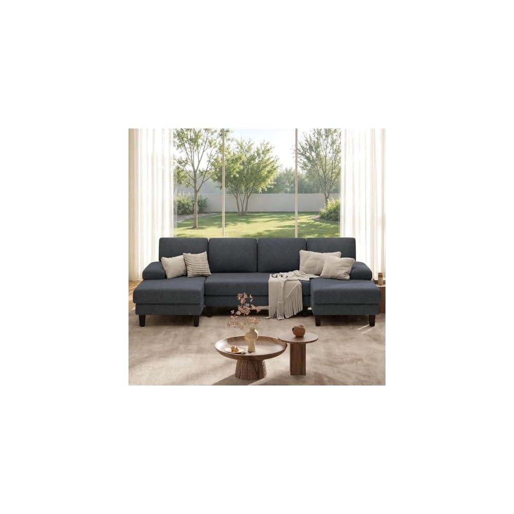 U-Shape Sectional Couch, 110 Inch Modern Modular Sofa