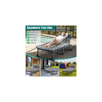 DoCred Chaise Lounge Chair, 5-Position Folding Outdoor Lounge Chair
