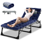 DoCred Chaise Lounge Chair, 5-Position Folding Outdoor Lounge Chair