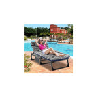 DoCred Chaise Lounge Chair, 5-Position Folding Outdoor Lounge Chair