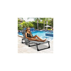 DoCred Chaise Lounge Chair, 5-Position Folding Outdoor Lounge Chair