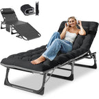 DoCred Chaise Lounge Chair, 5-Position Folding Outdoor Lounge Chair