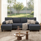 U-Shape Sectional Couch, 110 Inch Modern Modular Sofa